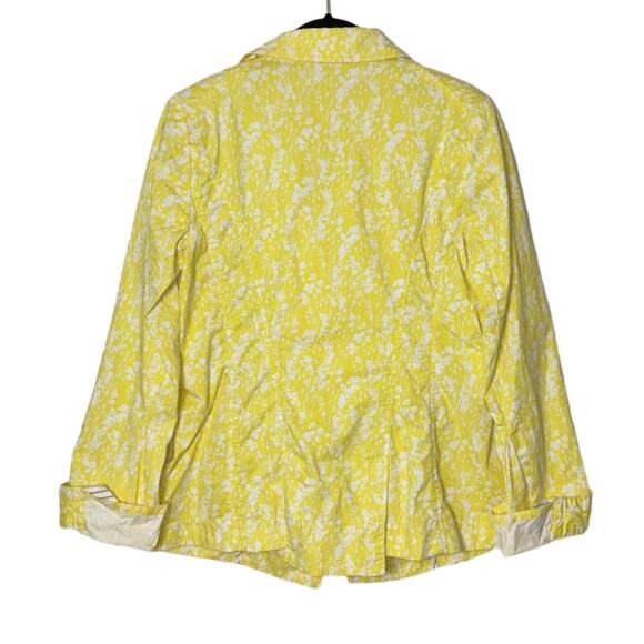 Cabi Jacket Women's Size Small Yellow Daisies Field Jacket #5160 Button Up - Picture 4 of 16